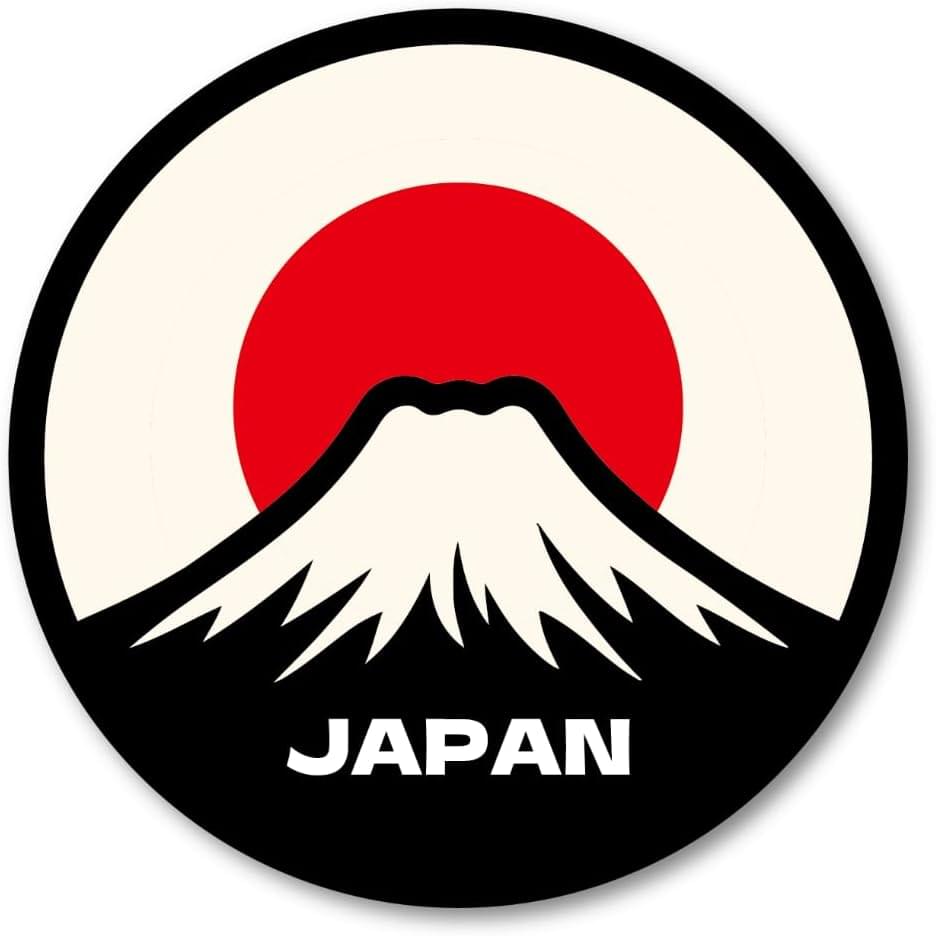 富士山と日の丸ステッカー 愛夢侍エディション 100mm JAPAN